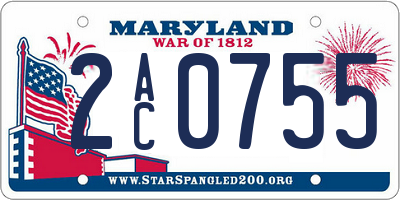 MD license plate 2AC0755