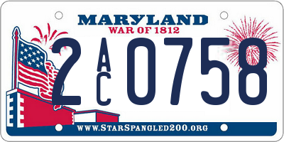 MD license plate 2AC0758
