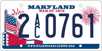 MD license plate 2AC0761