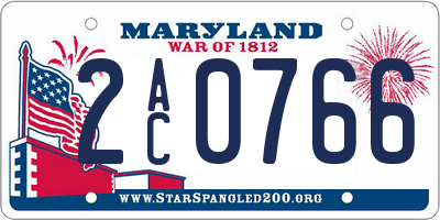 MD license plate 2AC0766