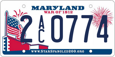 MD license plate 2AC0774