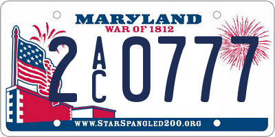 MD license plate 2AC0777