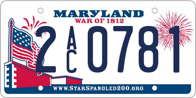MD license plate 2AC0781