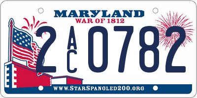 MD license plate 2AC0782