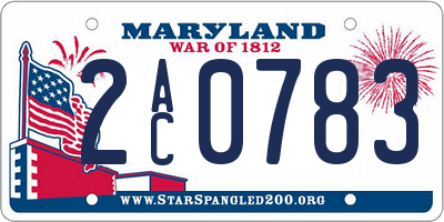 MD license plate 2AC0783