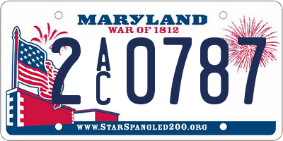 MD license plate 2AC0787