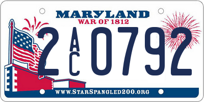 MD license plate 2AC0792