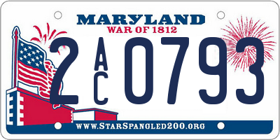 MD license plate 2AC0793