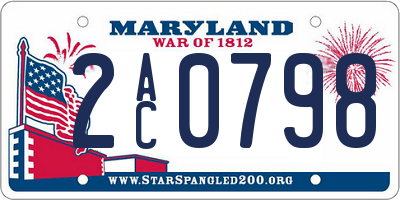 MD license plate 2AC0798