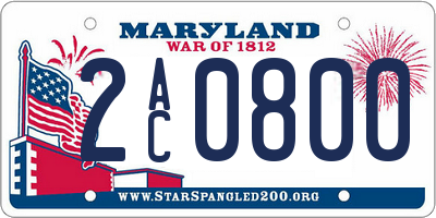 MD license plate 2AC0800