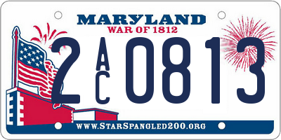 MD license plate 2AC0813