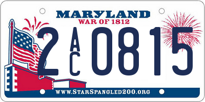 MD license plate 2AC0815