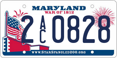 MD license plate 2AC0828