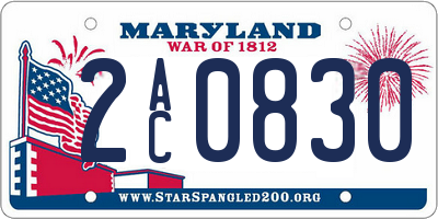 MD license plate 2AC0830