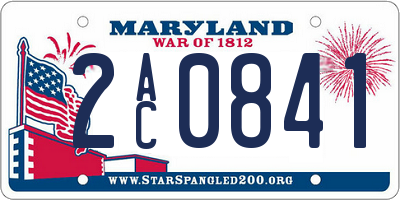 MD license plate 2AC0841