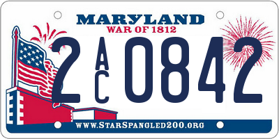MD license plate 2AC0842