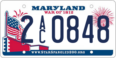 MD license plate 2AC0848