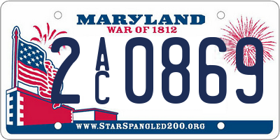 MD license plate 2AC0869