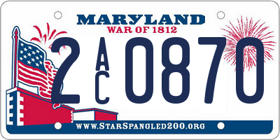MD license plate 2AC0870
