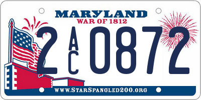 MD license plate 2AC0872