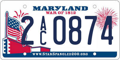 MD license plate 2AC0874