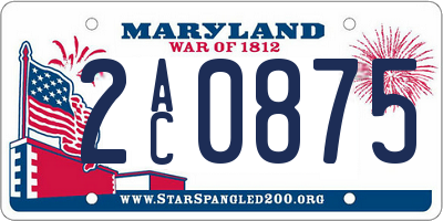MD license plate 2AC0875