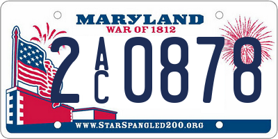 MD license plate 2AC0878