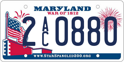 MD license plate 2AC0880