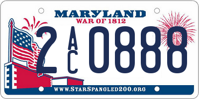 MD license plate 2AC0888