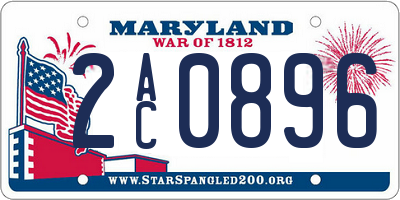 MD license plate 2AC0896
