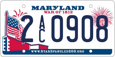 MD license plate 2AC0908