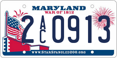 MD license plate 2AC0913