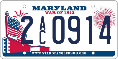 MD license plate 2AC0914
