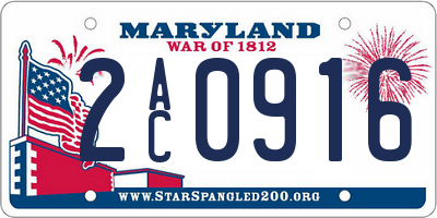 MD license plate 2AC0916