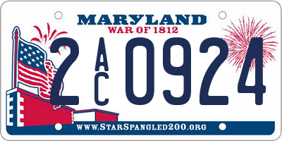 MD license plate 2AC0924