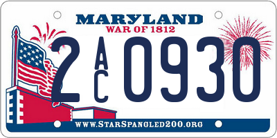 MD license plate 2AC0930