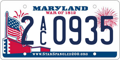 MD license plate 2AC0935