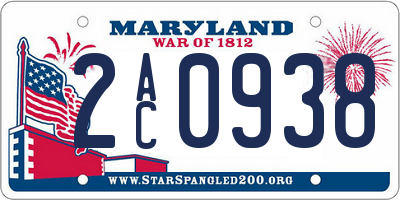 MD license plate 2AC0938