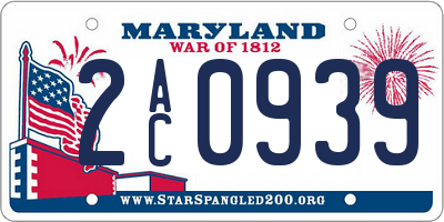 MD license plate 2AC0939