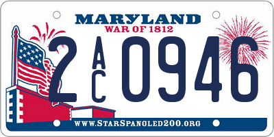 MD license plate 2AC0946