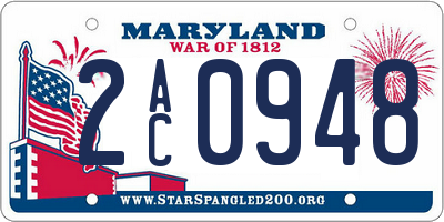 MD license plate 2AC0948