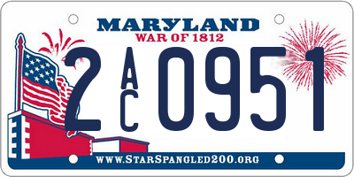 MD license plate 2AC0951