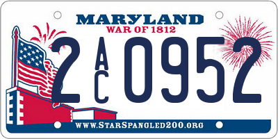 MD license plate 2AC0952