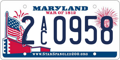 MD license plate 2AC0958