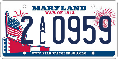 MD license plate 2AC0959