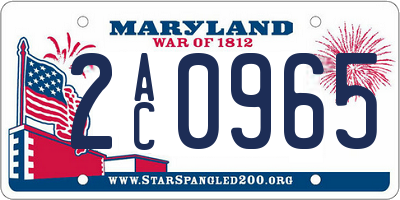 MD license plate 2AC0965
