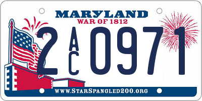 MD license plate 2AC0971