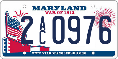 MD license plate 2AC0976