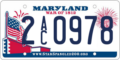 MD license plate 2AC0978