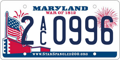 MD license plate 2AC0996